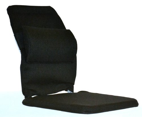 McCartys Sacro-Ease Deluxe Model Seat Support with Adjustable Lumbar Pad on Back & 1" Poly Foam in Seat, 15-Inch Wide, Black