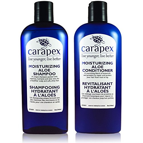 Carapex Unscented Shampoo and Conditioner Set, Carapex Moisturizing Aloe Duo, Anti Breakage, for Dry Hair, Damaged Hair, Sensitive Scalp