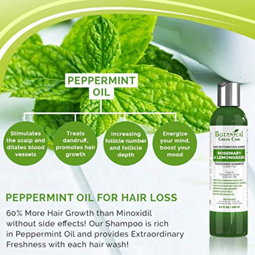 Botanical Green Care Hair Growth / Anti-Hair Loss Sulfate-Free Shampoo “Rosemary & Lemongrass”. Alopecia Prevention and DHT Blocker. Doctor Developed