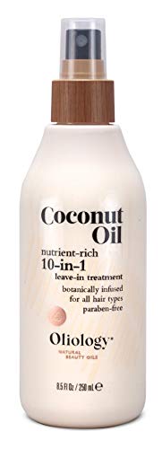 Oliology Coconut Oil 10-in-1 Multipurpose Spray - Leave in Treatment for All Hair Types | Detangles, Controls Frizz, Hydrates & 