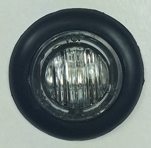 RecPro 10 NEW LONG HAUL 3/4" CLEAR WHITE LED CLEARANCE MARKER BULLET LIGHTS W/BLACK TRIM RING & CONNECTOR ENDS