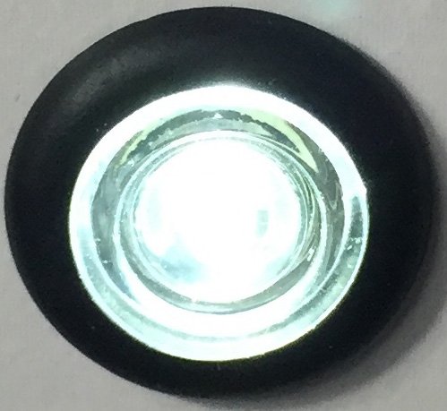 RecPro 10 NEW LONG HAUL 3/4" CLEAR WHITE LED CLEARANCE MARKER BULLET LIGHTS W/BLACK TRIM RING & CONNECTOR ENDS