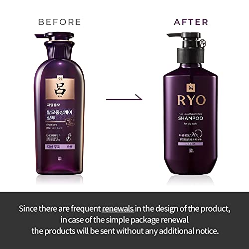 Ryo RYO Hair Loss Care Shampoo For Oily Scalp 400ml () Excess sebum  care, For smelly and Itchy scalp, Women and Men Shampoo, S