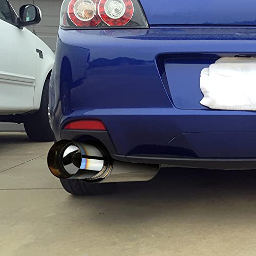 Spec-D Tuning N1 4" Burnt Tip Muffler Exhaust 2.5" Inlet Universal with Removable Silencer (B-Tip; 4 Inch)