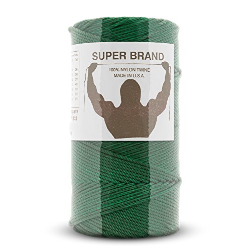 Super Brand Bonded Green Nylon Twine, Twisted. Size #6, 1 lb 1-Pack