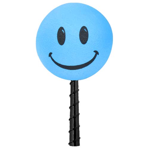 Tenna Tops Happy Smiley Face Head Car Antenna Ball (Fits Fat Stubby Style Antenna) (Large 9mm Diameter Hole Size) (Baby Blue)