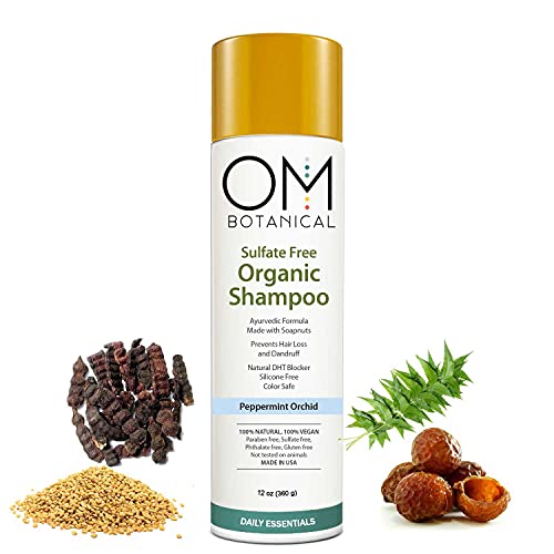 Om Botanical Sulfate Free Organic Shampoo | Best Ayurvedic Hair Cleanser |  pH balanced Color Safe Natural Shampoo for Men, Women, Strengthens