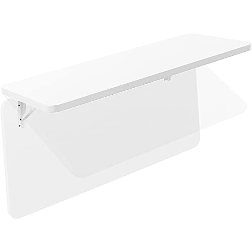 VIVO Wall Mounted Folding 43 inch Workbench, Fold Away Table Workstation Shelf with Adjustable Steel Brackets, Black, MOUNT-SF1F