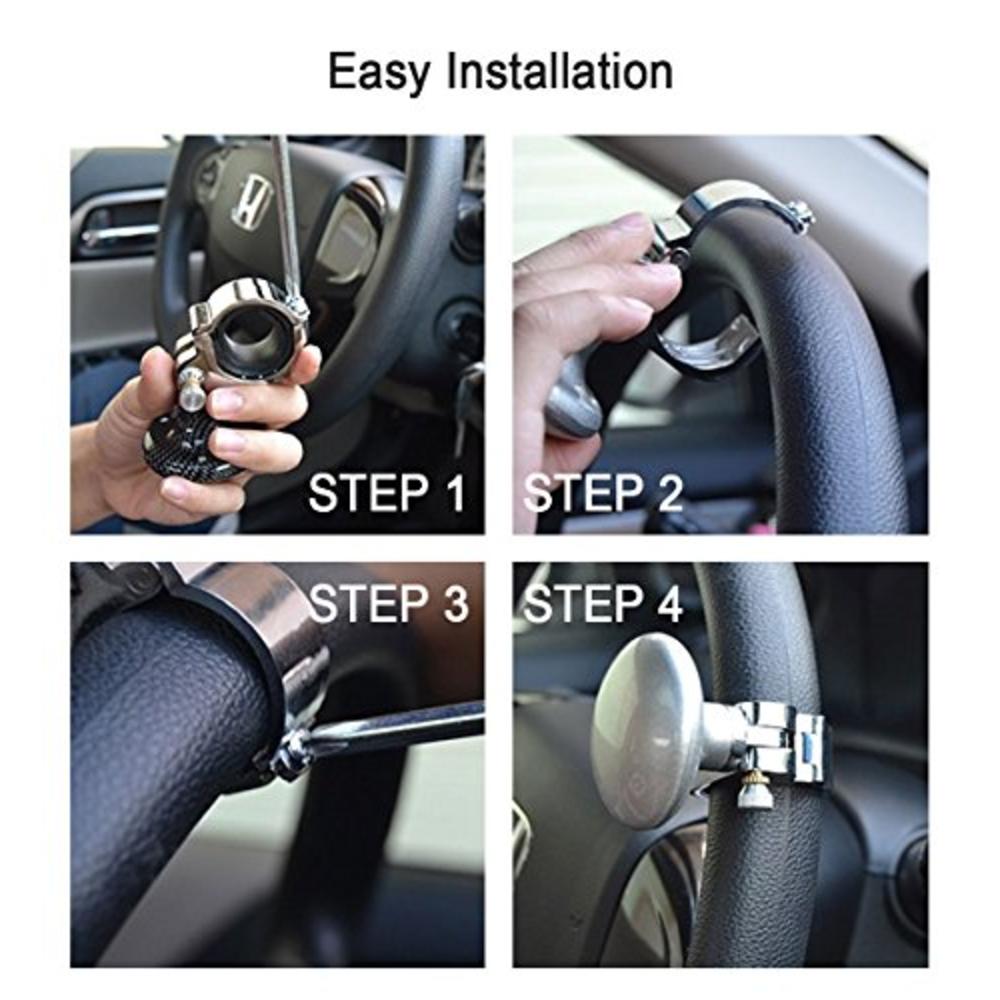 ZZXSWC Metal ABS Truck Steering Wheel Suicide Spinner Knob Power Handle Booster Steering Wheel Knob Spinner Accessories Fit for Car (Br