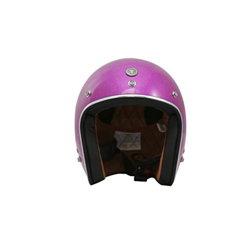 TORC T50 BGSF M (T50 Route 66) 3/4 Helmet with Super Flake Speciality Paint (Bubble Gum Pink, Medium)