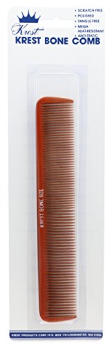 Krest 7 Inch Bone Comb. All Purpose Styling Cutting Comb. Heat Resistant Bone Comb. Styling Combs.