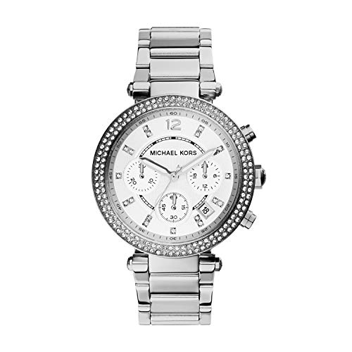 Michael Kors Womens Parker Silver-Tone Watch MK5353