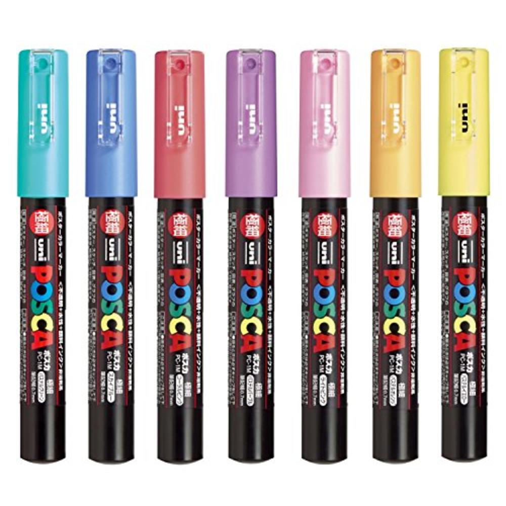 Uni Posca Paint Marker Pen, Extra Fine Point, Set of 7 Natural Color (PC-1M 7C)