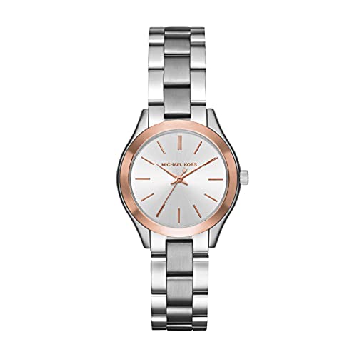 Michael Kors Womens Mini Slim Runway Silver-Tone Watch MK3514