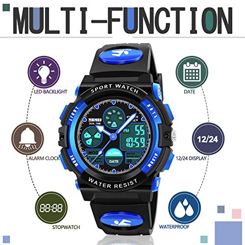 ATIMO Boy Digital Watch Gifts for 5-15 Year Old Boys Girl Teen, Sports Watch Toys for 6-16 Year Old Boy Girl Present for Kids Age 6-16