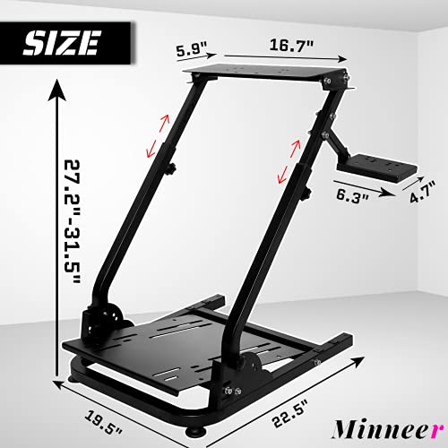 Minneer G923 Racing Wheel Stand Height Adjustable for Logitech G25, G27, G29, G920 Thrustmaster TMX, T80, PS4, PC Video Game Gam