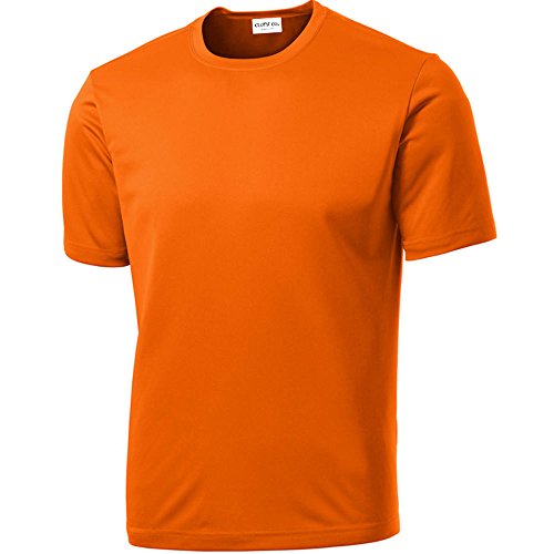 Clothe Co. Mens Short Sleeve Moisture Wicking Athletic T-Shirt, Deep Orange, 2XL