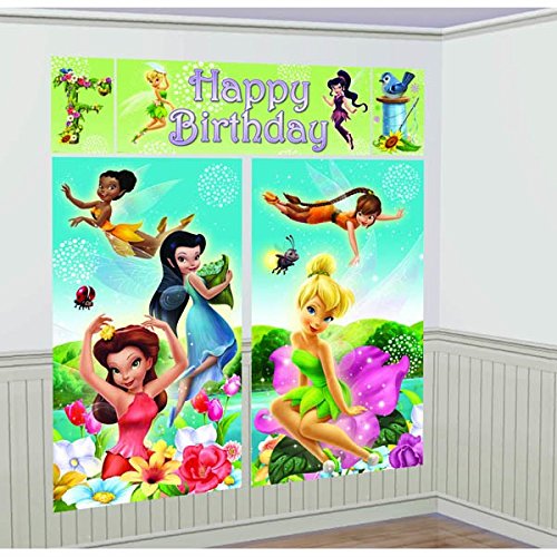 Amscan Scene Setters Wall Decorating Kit | Disney Tinkerbell Collection | Birthday