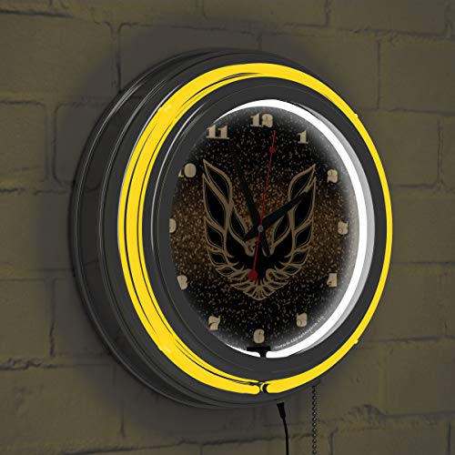 Trademark Gameroom Pontiac Firebird Black Chrome Double Ring Neon Clock