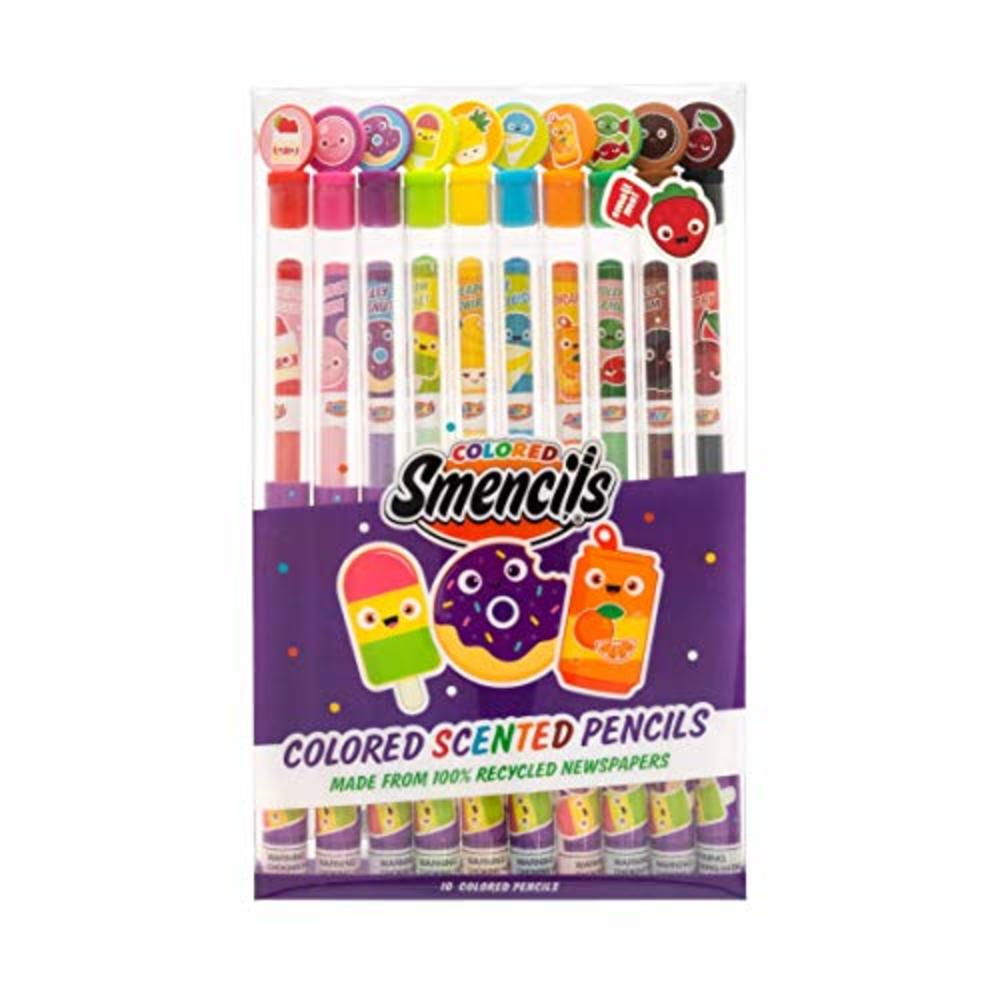 Scentco Colored Smencils - Gourmet Scented Colored Pencils made from Recycled Newspapers, 10 Count, Gifts for Kids, School Supplies, Cla
