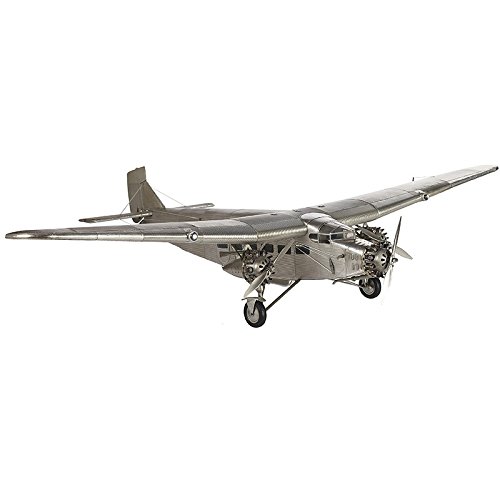 Authentic Models, Ford Trimotor, Vintage Antique Aircraft - Silver Polished