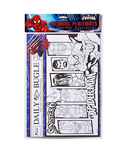 American Greetings Spider-Man Coloring Placemats, 24 Count, Party Supplies