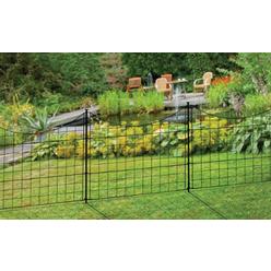 zippity outdoor products wf29001 25" h dig metal garden fence, (5 panels), black