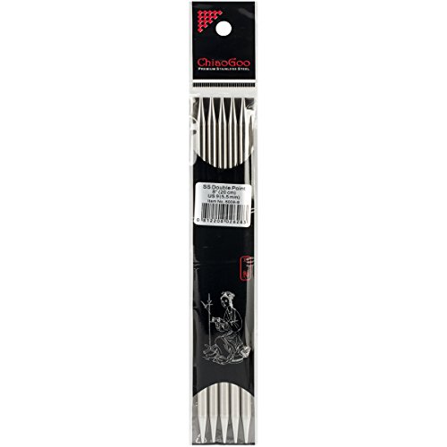 CHIAOGOO 6008W-9 8-Inch Double Point Stainless Steel Knitting Needles, 9/5.5mm