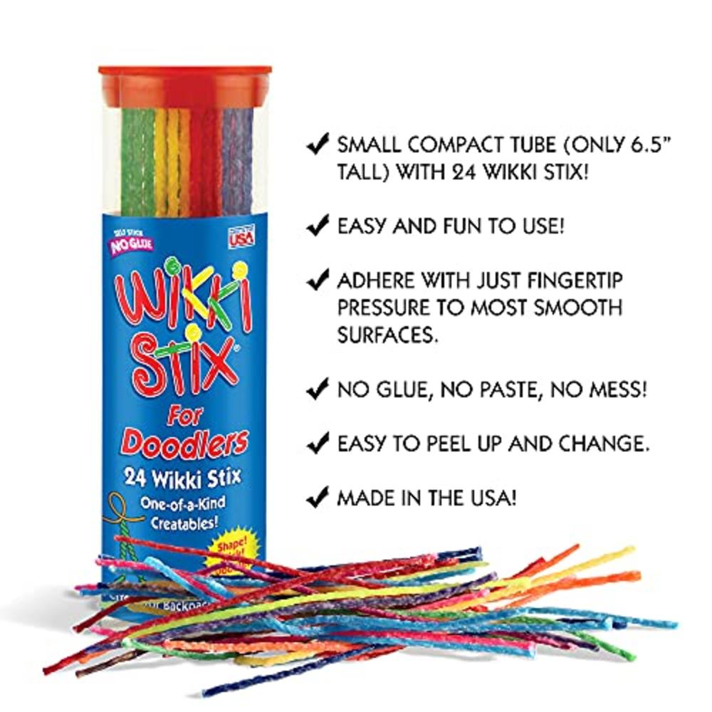 Wikki Stix Sensory Fidget Toy, Arts and Crafts for Kids, Non-Toxic, Waxed Yarn, 6 inch, Reusable Molding and Sculpting Sticks, American Mad