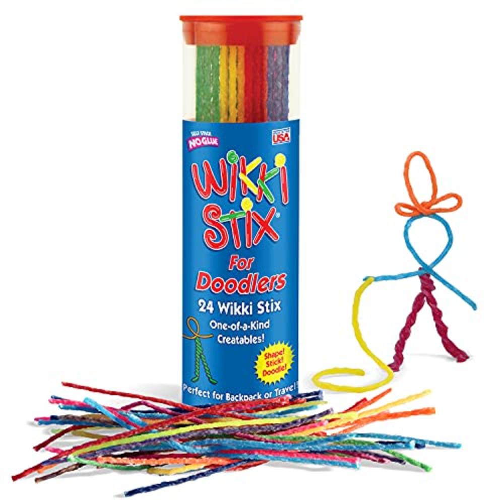 Wikki Stix Sensory Fidget Toy, Arts and Crafts for Kids, Non-Toxic, Waxed Yarn, 6 inch, Reusable Molding and Sculpting Sticks, American Mad