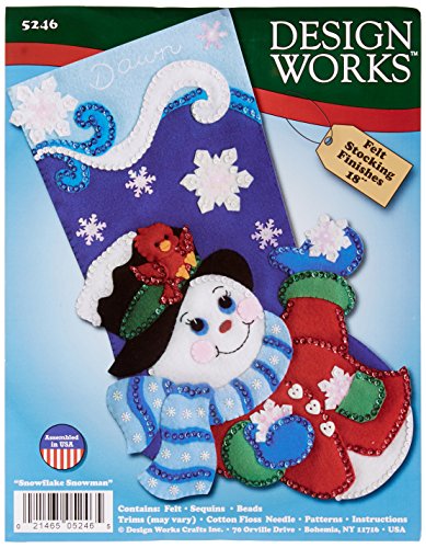Tobin Snowflake Snowman Stocking Felt Applique Kit-18 Long, 18"