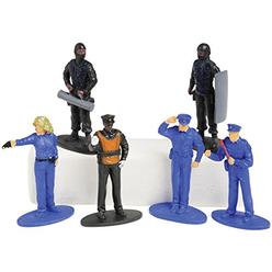 U.S. Toy Police Figures, Blue / Black, 2.5" (UST2454)