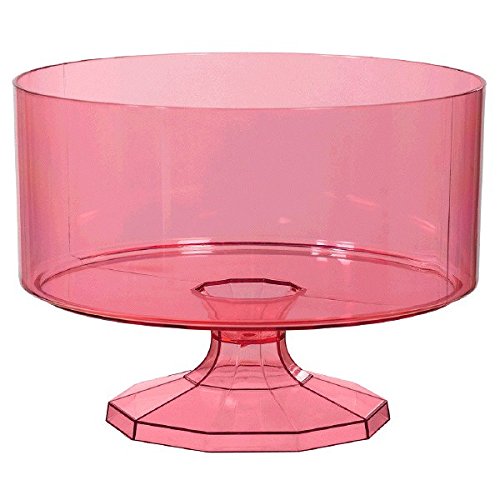 amscan Medium Plastic Trifle Container Color Theme Party Reusable Table Snack and Dessert Serveware and Dishware, New Pink, 80 o