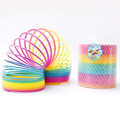 Fun Central 7 Inch Jumbo Rainbow Magic Spring Toy Party Favors for Kids & Toddlers