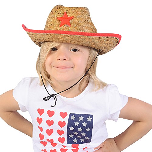 Funny Party Hats Cowboy Party hats - Dozen Hats - Straw Hats for Kids -  Cowboy Hats Bulk - Cowboy