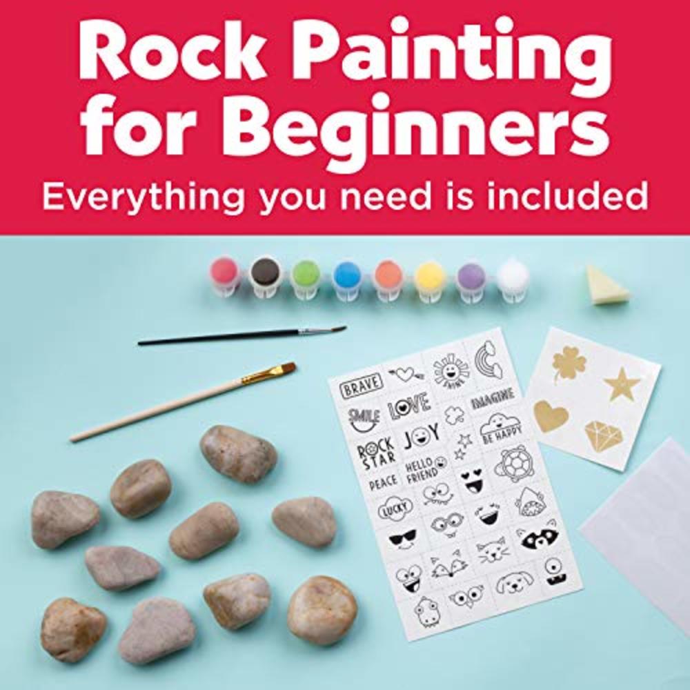 Faber-Castell Creativity for Kids Hide & Seek Rock Painting Kit - Arts & Crafts For Kids - Includes Rocks & Waterproof Paint