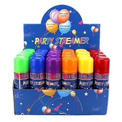 Velocity Toys 24 Pack of Party Streamer Spray String in a Can Childrens Kids Party Supplies, Perfect for Parties/Events