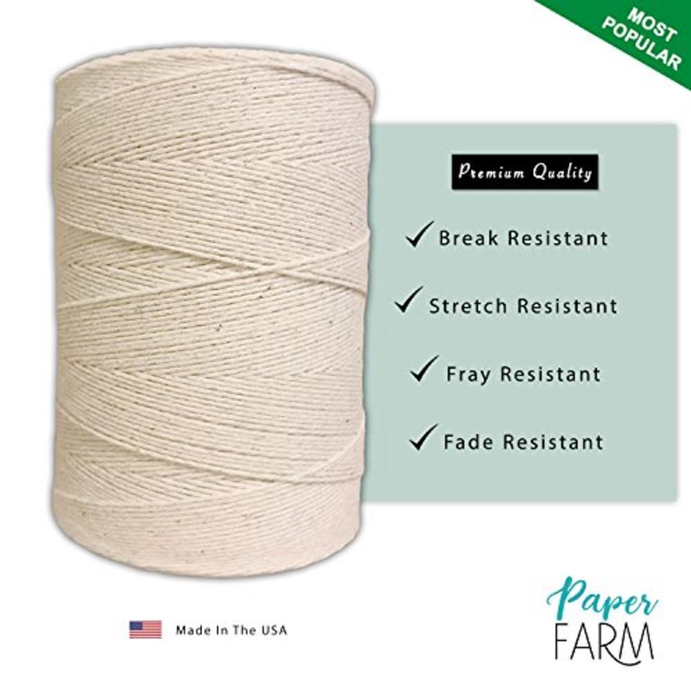 Paper Farm Durable Loom Warp Thread (Natural/Off White), One Spool, 8/4 Warp Yarn (800 Yards), Perfect for Weaving: Carpet, Tapestry, Rug, 