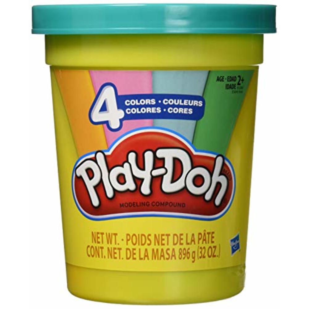 Play-Doh 2-Lb. Bulk Super Can of Non-Toxic Modeling Compound with 4 Modern Colors - Light Blue, Green, Orange, & Pink