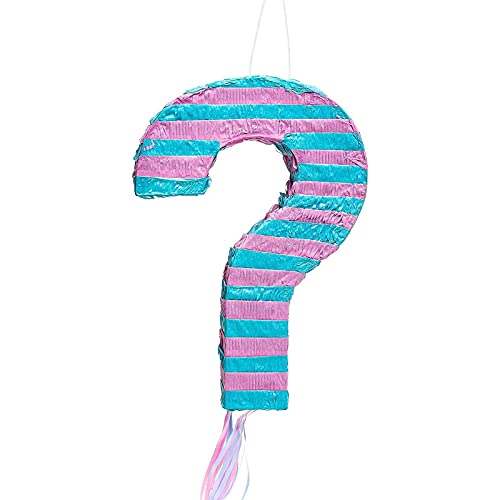 Juvale Gender Reveal Pinata Pull String, Boy or Girl Baby Shower Party Supplies (17 x 12 x 3 In)