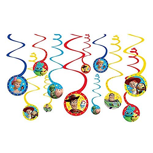 Amscan"Toy Story 4" Multicolor Spiral Party Decorations, 12 Ct.