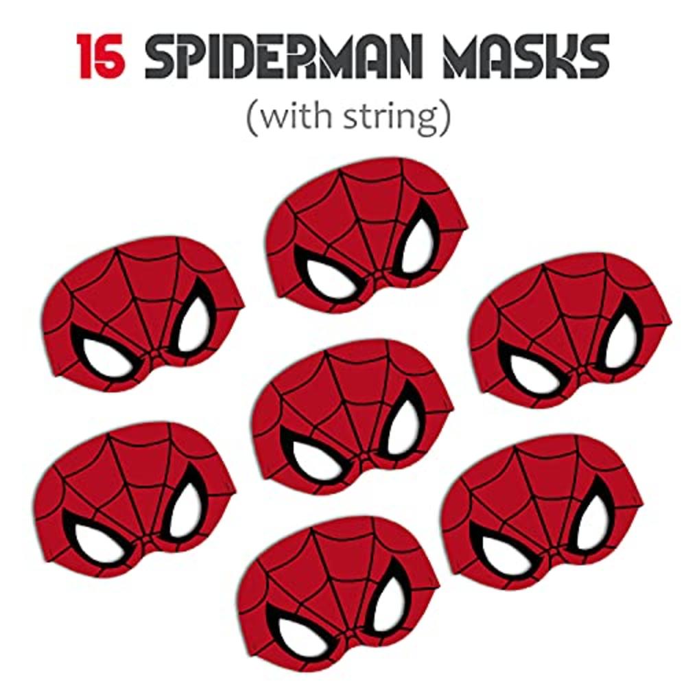 HeroFiber Spider-Man Party Supplies, Serves 16 - Plates, Napkins, Tablecloth, Birthday Banner, Masks - Full Tableware, Decorations, Favors