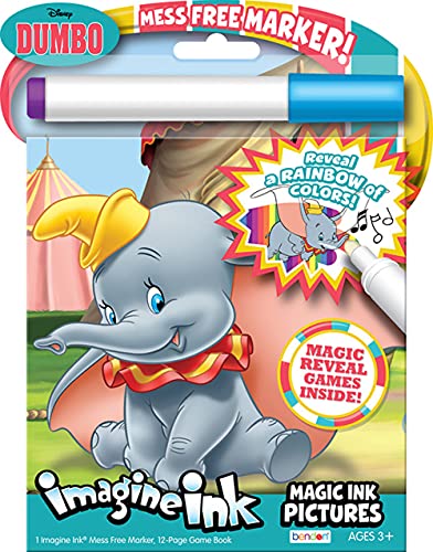 Bendon Imagine Ink Magic Ink Pictures and Game Book with Mess Free Marker (Dumbo)