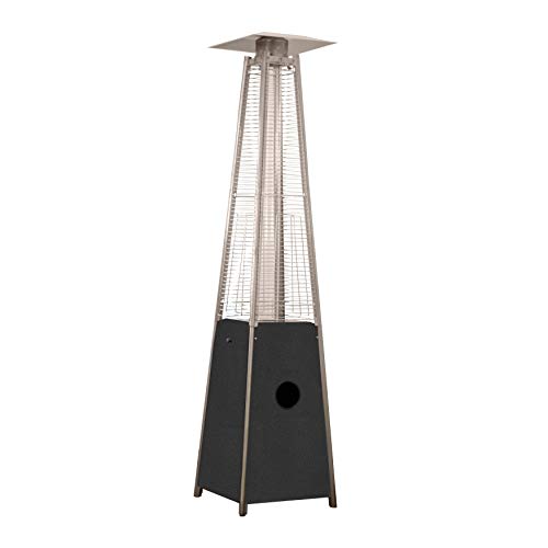 Hiland HLDSO1-GTCB 91-Inch Tall Quartz Glass Tube Heater - Hammered Silver