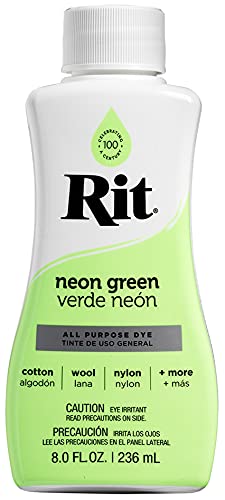 Rit All- Purpose Liquid Dye, 8 Fl Oz, Neon Green, 8 Fl Oz