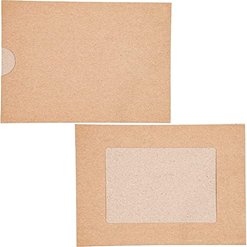Juvale Photo Insert Cards with Envelopes, Brown Kraft Paper (4x6 In, 50 Pack)