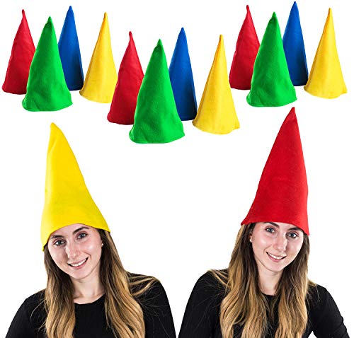 Funny Party Hats Gnome Hats - Set of 12 Hats - Dwarf Hats - Dwarf Costume - Gnome Costume