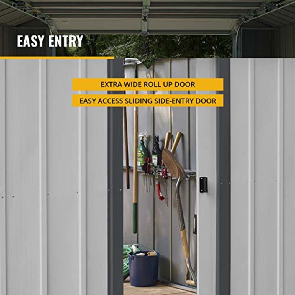 Arrow Shed 12 x 10 Murryhill Garage Galvanized Steel Extra Tall Walls Prefabricated Shed Storage Building, 12 x 10, Flute Gray