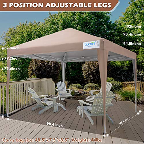 Quictent Privacy 8x8 Ez Pop up Canopy Tent Enclosed Instant Canopy Shelter Portable with Sidewalls and Mesh Windows Waterproof (
