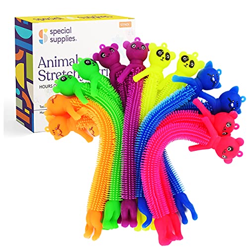Special Supplies Kid?s Sensory Toys Fidget Strings with Cute Animal Faces, Set of 12, Tactile Stimulation for Hand-Eye Coordinat